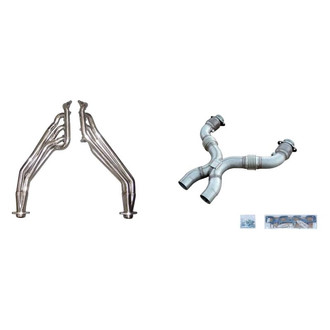 Pypes® - 304 SS Natural Long Tube Exhaust Headers with Catted X-Pipe