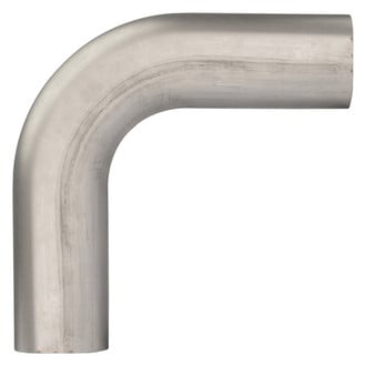 Pypes® - 304 SS Natural 90 Degree Oval Horizontal Exhaust Bend Pipe (3" Diameter)