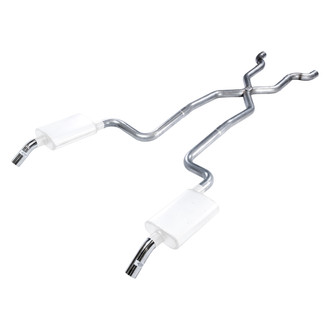 Pypes® - 409 SS X-Pipe Crossmember-Back Exhaust System with Split Rear Exit