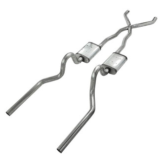 Pypes® - 409 SS X-Pipe Crossmember-Back Exhaust System with Split Rear Exit
