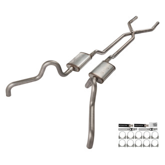 Pypes® - 409 SS X-Pipe Crossmember-Back Exhaust System with Split Side Exit