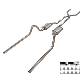 Pypes® - 409 SS X-Pipe Crossmember-Back Exhaust System with Split Rear Exit