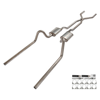 Pypes® - 409 SS H-Pipe Crossmember-Back Exhaust System with Split Rear Exit