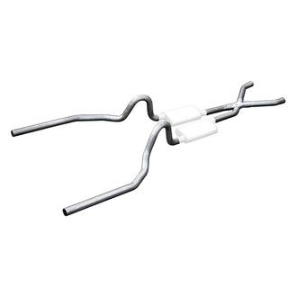 Pypes® - 409 SS X-Pipe Crossmember-Back Exhaust System with Split Rear Exit
