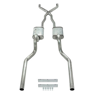 Pypes® - 409 SS X-Pipe Crossmember-Back Exhaust System with Split Rear Exit