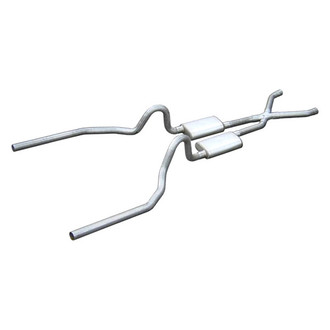 Pypes® - 409 SS X-Pipe Hybrid Crossmember-Back Exhaust System with Split Rear Exit