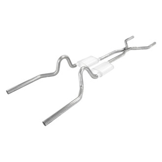 Pypes® - 409 SS H-Bomb Crossmember-Back Exhaust System with Split Rear Exit