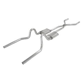 Pypes® - 409 SS H-Bomb Crossmember-Back Exhaust System with Split Rear Exit