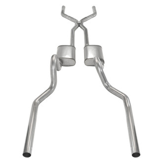 Pypes® - 409 SS H-Bomb Crossmember-Back Exhaust System with Split Rear Exit