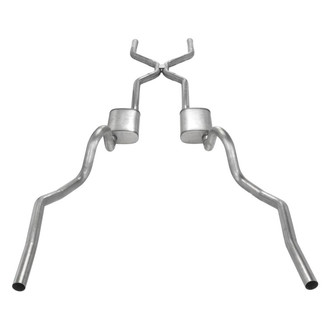 Pypes® - 409 SS H-Bomb Crossmember-Back Exhaust System with Split Rear Exit