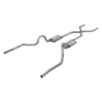 Pypes® - 409 SS H-Bomb Crossmember-Back Exhaust System with Split Rear Exit