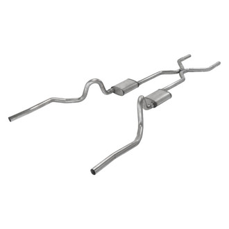 Pypes® - 409 SS H-Bomb Crossmember-Back Exhaust System with Split Rear Exit