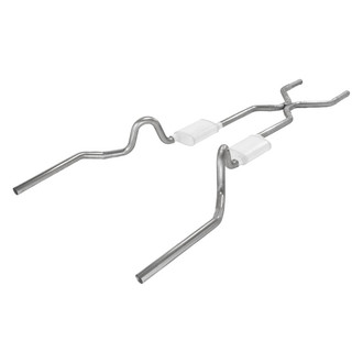Pypes® - 409 SS H-Bomb Crossmember-Back Exhaust System with Split Rear Exit