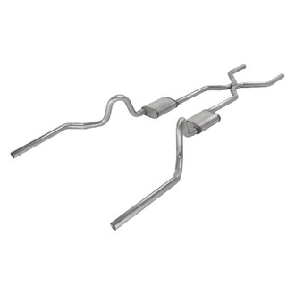 Pypes® - 409 SS H-Bomb Crossmember-Back Exhaust System with Split Rear Exit