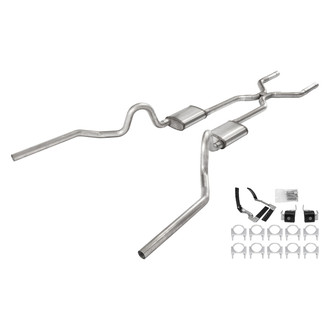 Pypes® - 409 SS Crossmember-Back Exhaust System with Split Rear Exit