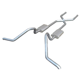 Pypes® - 409 SS X-Pipe Hybrid Crossmember-Back Exhaust System with Split Side Exit
