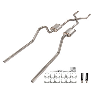 Pypes® - 409 SS H-Pipe Crossmember-Back Exhaust System with Split Rear Exit
