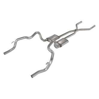 Pypes® - 409 SS H-Bomb Crossmember-Back Exhaust System with Split Rear Exit