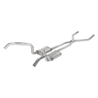 Pypes® - 409 SS H-Bomb Crossmember-Back Exhaust System with Split Rear Exit