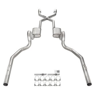 Pypes® - 409 SS Crossmember-Back Exhaust System with Split Rear Exit