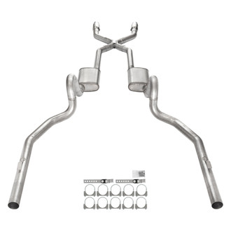 Pypes® - 409 SS Crossmember-Back Exhaust System with Split Rear Exit