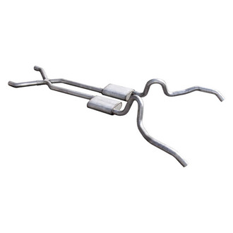 Pypes® - 409 SS X-Pipe Hybrid Crossmember-Back Exhaust System with Split Rear Exit
