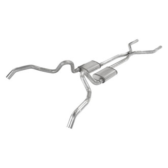 Pypes® - 409 SS H-Bomb Crossmember-Back Exhaust System with Split Rear Exit