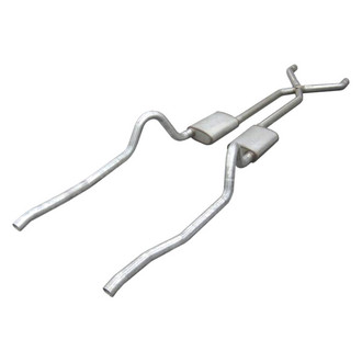 Pypes® - 409 SS X-Pipe Hybrid Crossmember-Back Exhaust System with Split Rear Exit