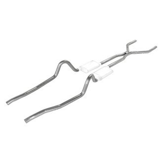 Pypes® - 409 SS H-Bomb Crossmember-Back Exhaust System with Split Rear Exit