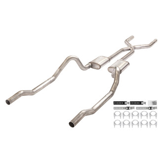 Pypes® - 409 SS Crossmember-Back Exhaust System with Split Rear Exit