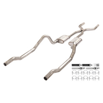 Pypes® - 409 SS Crossmember-Back Exhaust System with Split Rear Exit