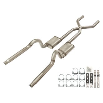 Pypes® - 409 SS X-Pipe Crossmember-Back Exhaust System with Split Rear Exit
