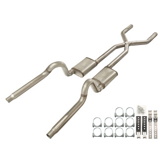Pypes® - 409 SS X-Pipe Crossmember-Back Exhaust System with Split Rear Exit