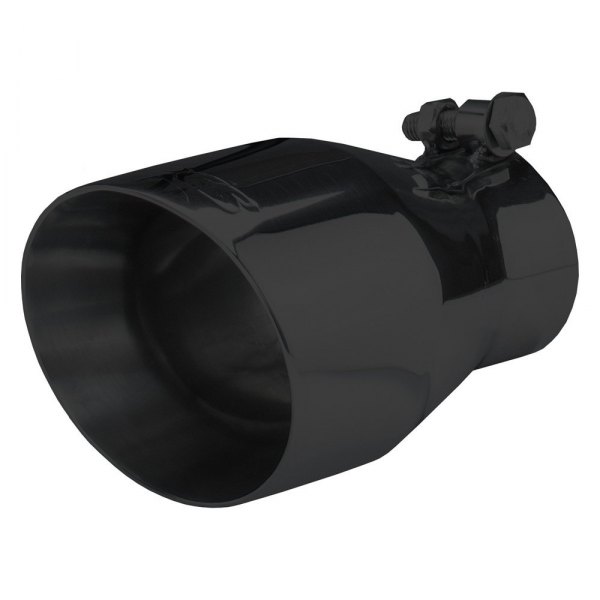 Pypes® - 304 SS Camaro Style Round Angle Cut Double-Wall Black Exhaust Tip