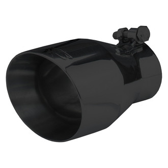 Pypes® - 304 SS Camaro Style Round Angle Cut Clamp-On Double-Wall Black Exhaust Tip