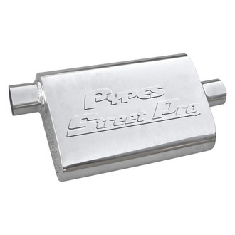 Pypes® - Street-Pro Series 409 SS Gray Exhaust Muffler (2.5" Offset ID, 2.5" Center OD, 14" Length)