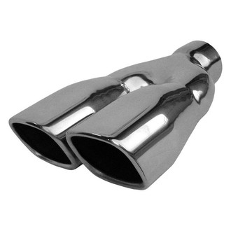 Pypes® - 304 SS Rectangular Rolled Edge Dual Slip-Fit Polished Exhaust Tip