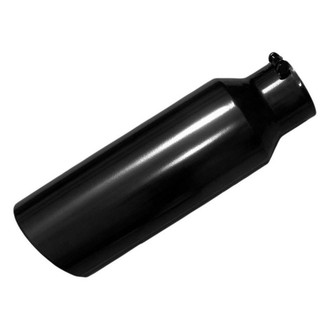 Pypes® - Monster Truck 304 SS Round Angle Cut Clamp-On Black Exhaust Tip (4" Inlet, 6" Outlet, 18" Length)