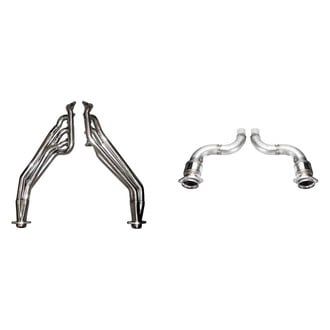 Pypes® - 304 SS Natural Long Tube Exhaust Headers with Catalytic Converters and Mid Pipe