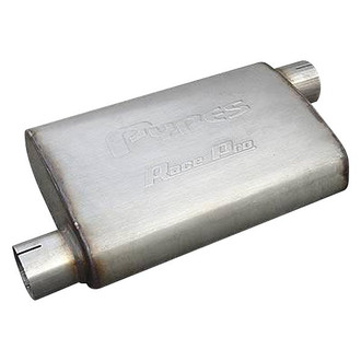 Pypes® - Race-Pro Series 409 SS Oval Gray Exhaust Muffler (3" Offset ID, 3" Offset OD, 14" Length)