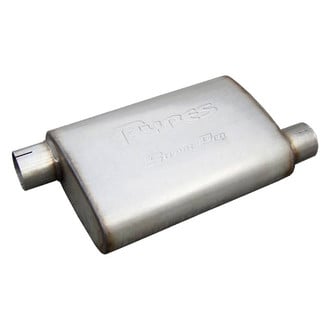 Pypes® - Street-Pro Series 409 SS Gray Exhaust Muffler (3" Offset ID, 3" Offset OD, 14" Length)