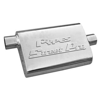 Pypes® - Street-Pro Series 409 SS Gray Exhaust Muffler (2.5" Offset ID, 2.5" Center OD, 18" Length)