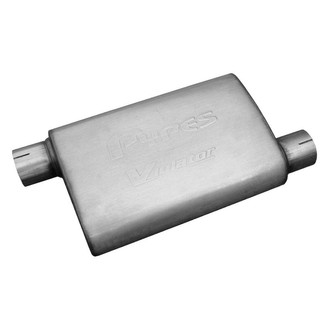 Pypes® - Violator Series 409 SS Gray Exhaust Muffler (2.5" Offset ID, 2.5" Offset OD, 14" Length)