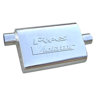 Pypes® - Violator Series 409 SS Gray Exhaust Muffler (2.5" Offset ID, 2.5" Center OD, 14" Length)