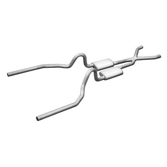 Pypes® - Stainless Steel X-Pipe Crossmember-Back Exhaust System with Split Rear Exit