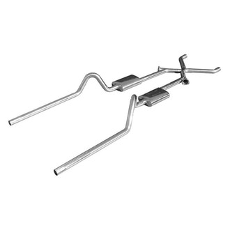 Pypes® - 409 SS X-Pipe Crossmember-Back Exhaust System with Split Rear Exit