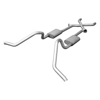 Pypes® - 409 SS X-Pipe Crossmember-Back Exhaust System with Split Side Exit