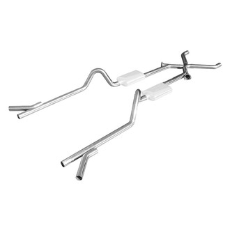 Pypes® - 409 SS X-Pipe Crossmember-Back Exhaust System with Split Rear/Side Exit