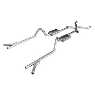 Pypes® - 409 SS X-Pipe Crossmember-Back Exhaust System with Split Rear/Side Exit