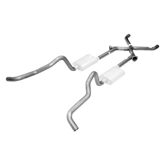 Pypes® - 409 SS X-Pipe Crossmember-Back Exhaust System with Split Side Exit